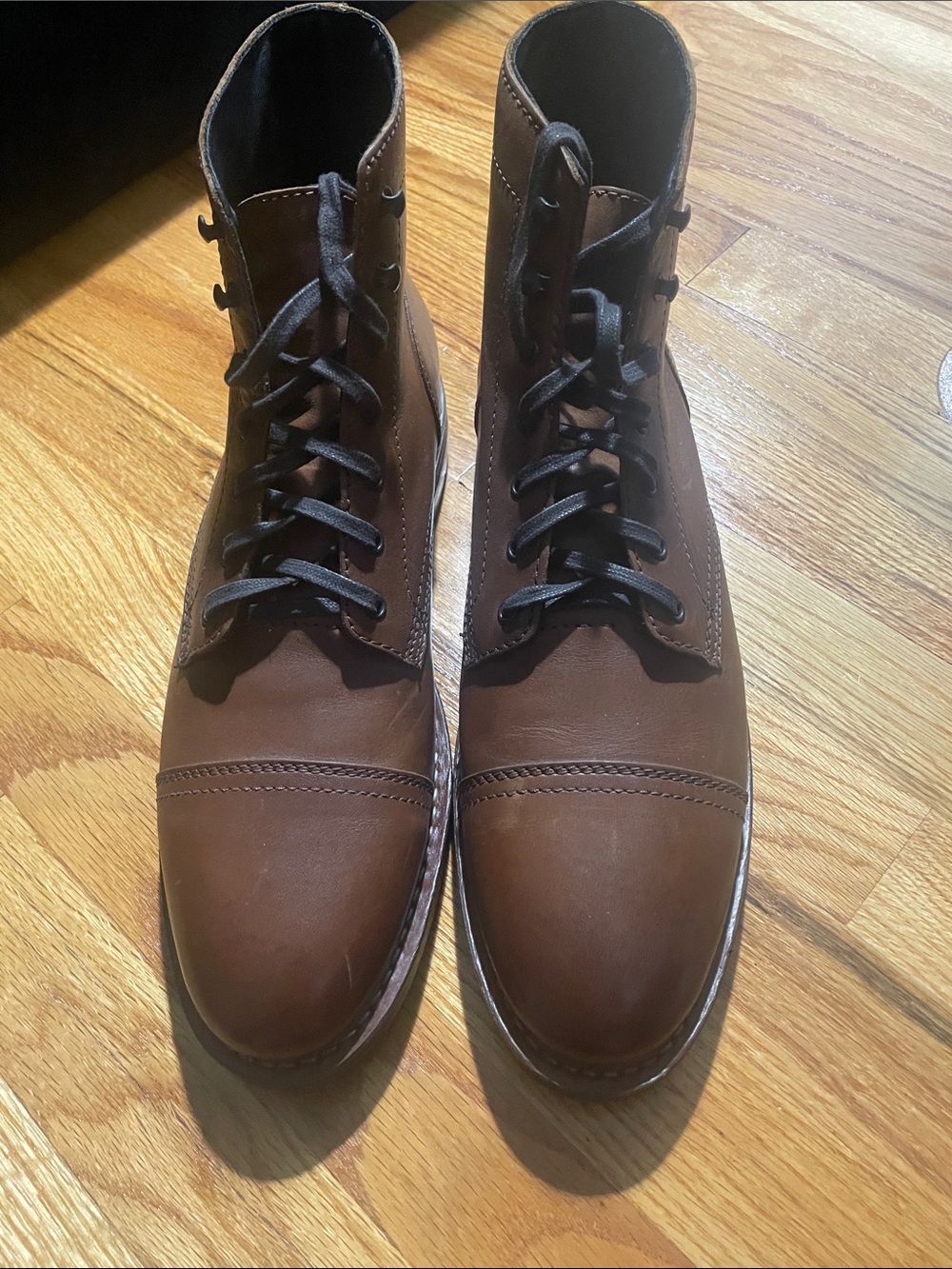 Thursday Boot Company Brandy Captain boots. Leather Cap-Toe Lace-Up Boots 11